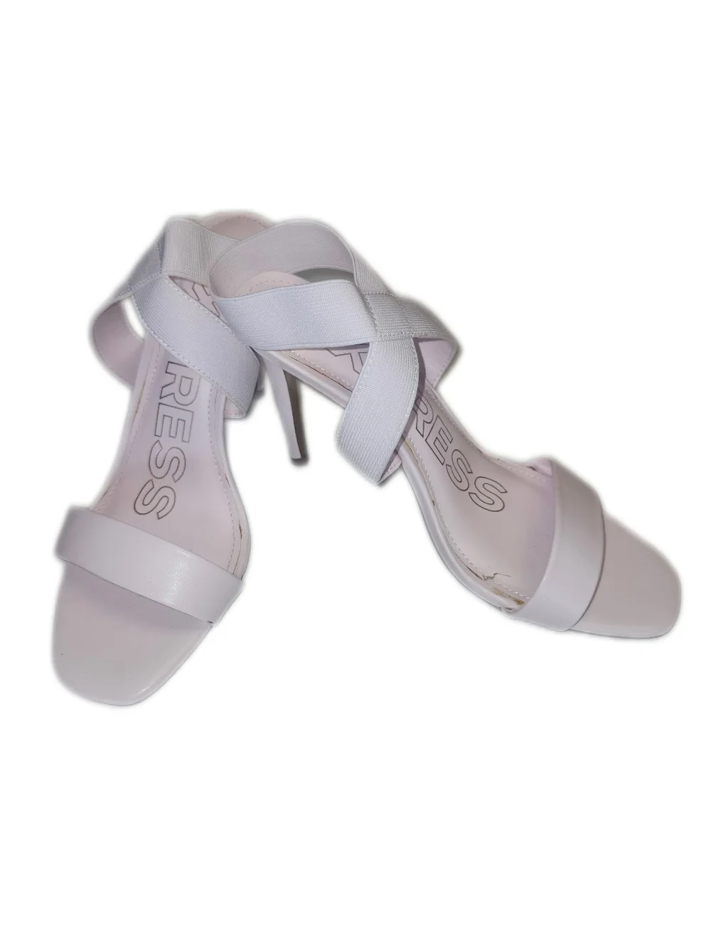 Express Palest Pink Elastic Strap Wrap Sandal Stiletto 4